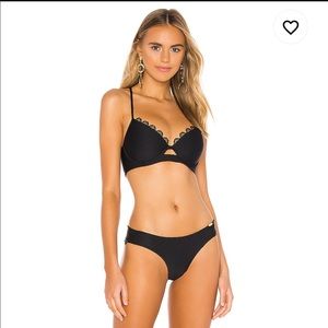 Luli Fama Underwire Black Bikini Top- M